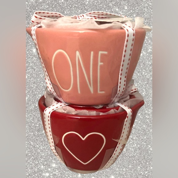 Rae Dunn Red Heart and Pink Measuring Cups Valentine ‘s Day